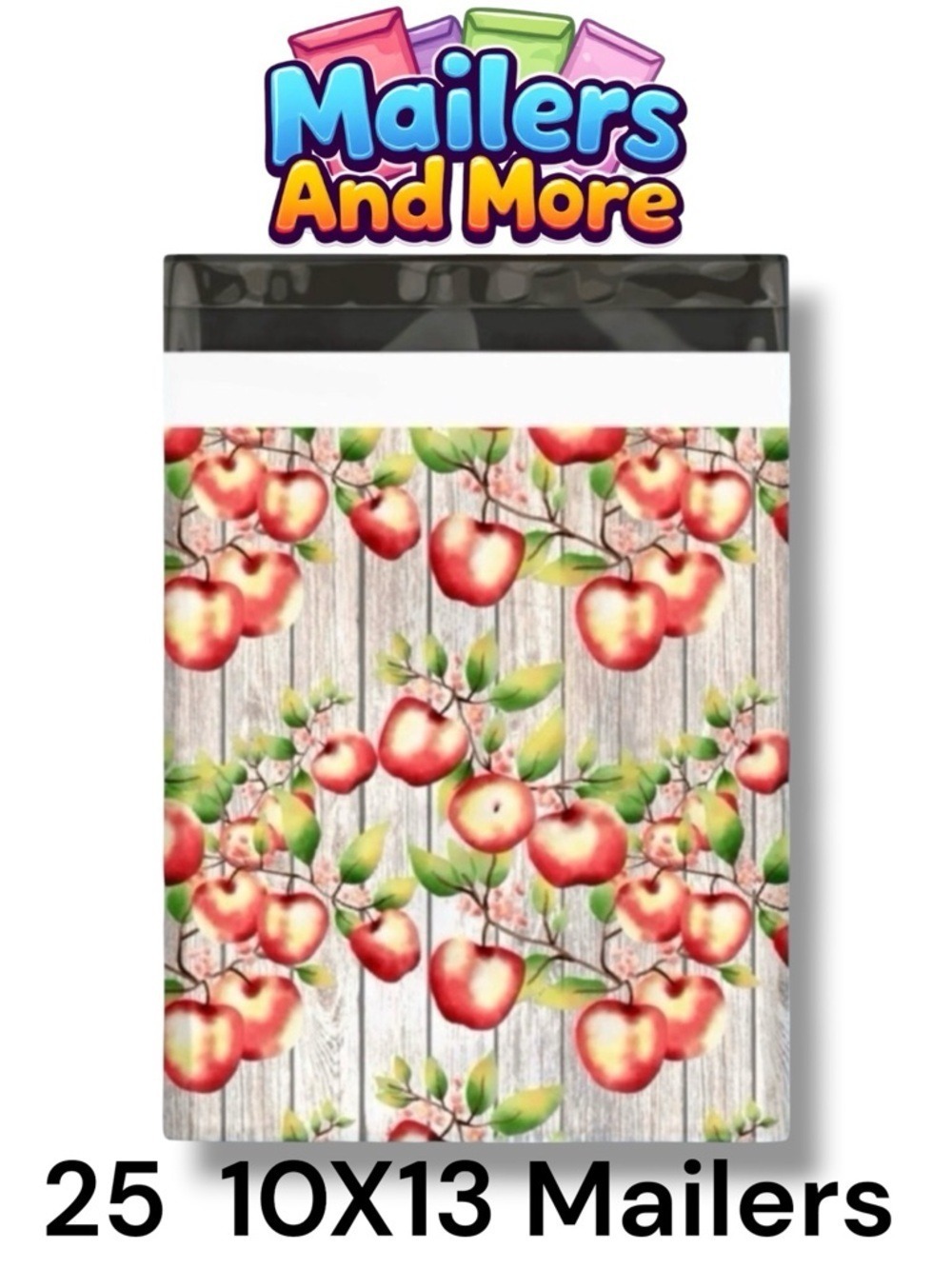 25 10X13 Poly Mailers Apple and Blossoms, Shipping Envelopes PRICE IS FIRM